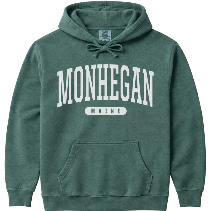 Monhegan Island Maine Retro Sweatshirt - Blue Spruce