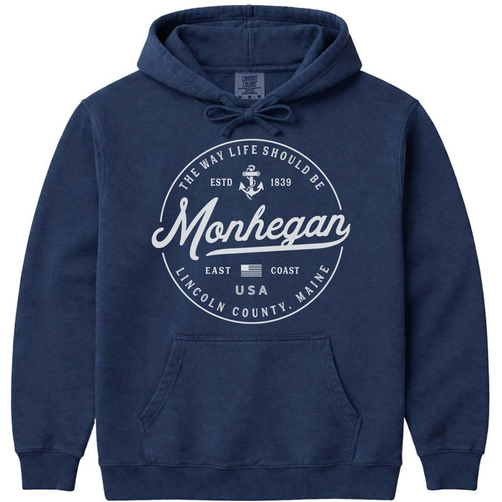 Monhegan Maine Vacation Hoodie Sweatshirt - Navy