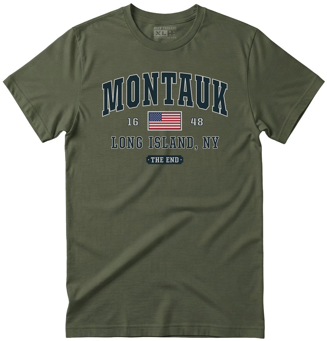 Military Green Olive Montauk The End T-Shirt
