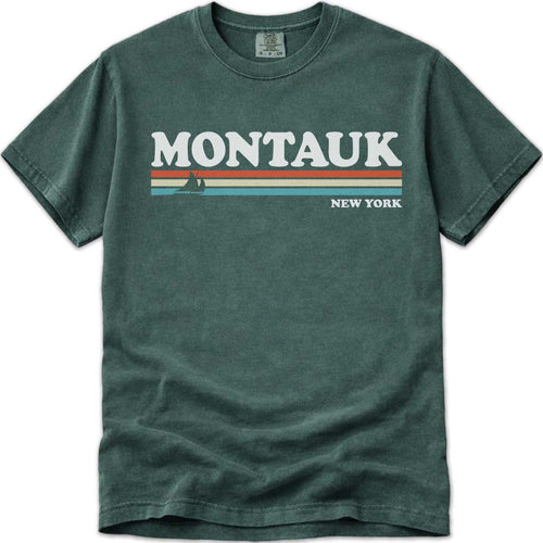 Montauk T Shirt 80s Retro Stripes