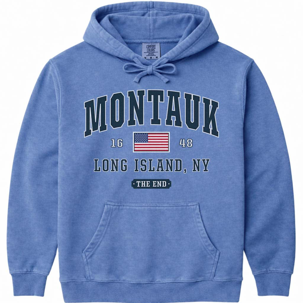 Montauk The End Hoodie - Flo Blue