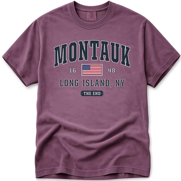 Montauk The End T Shirt - Berry
