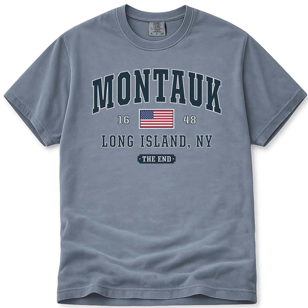 Montauk The End T Shirt - Blue Jean