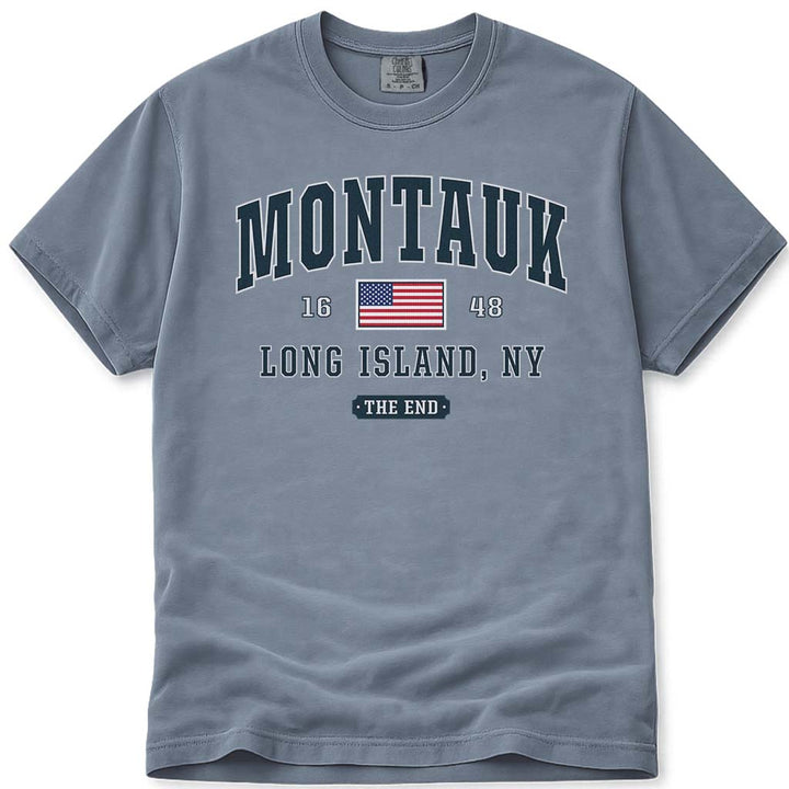 Montauk The End T Shirt - Blue Jean