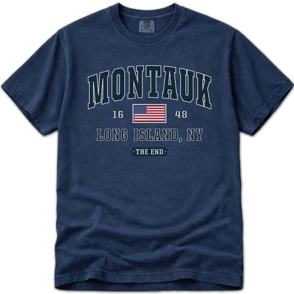 Montauk The End T Shirt - Navy