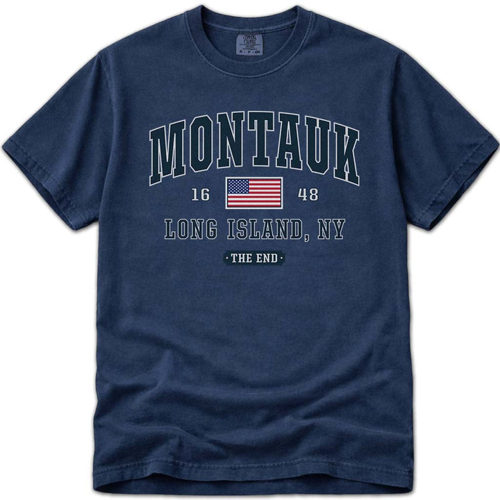 Montauk The End T Shirt - Navy