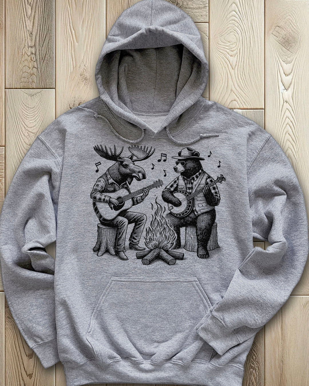 Moose & Bear Campfire Guitar & Banjo Jam Hoodie
