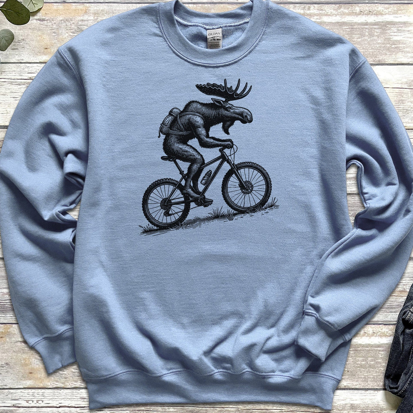 Mountain Bike Moose Crewneck Sweatshirt