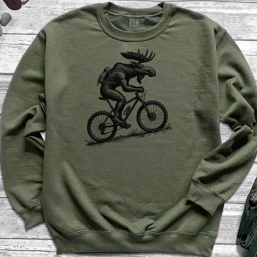 Mountain Bike Moose Crewneck Sweatshirt