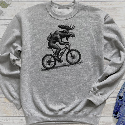 Mountain Bike Moose Crewneck Sweatshirt