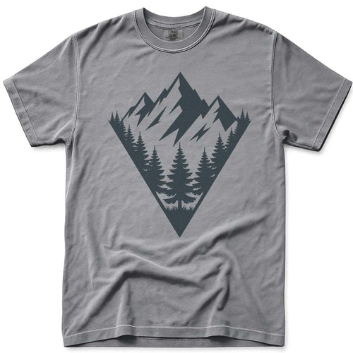 Mountain Forest Scene Camping Hiking Nature Outdoor T-Shirt