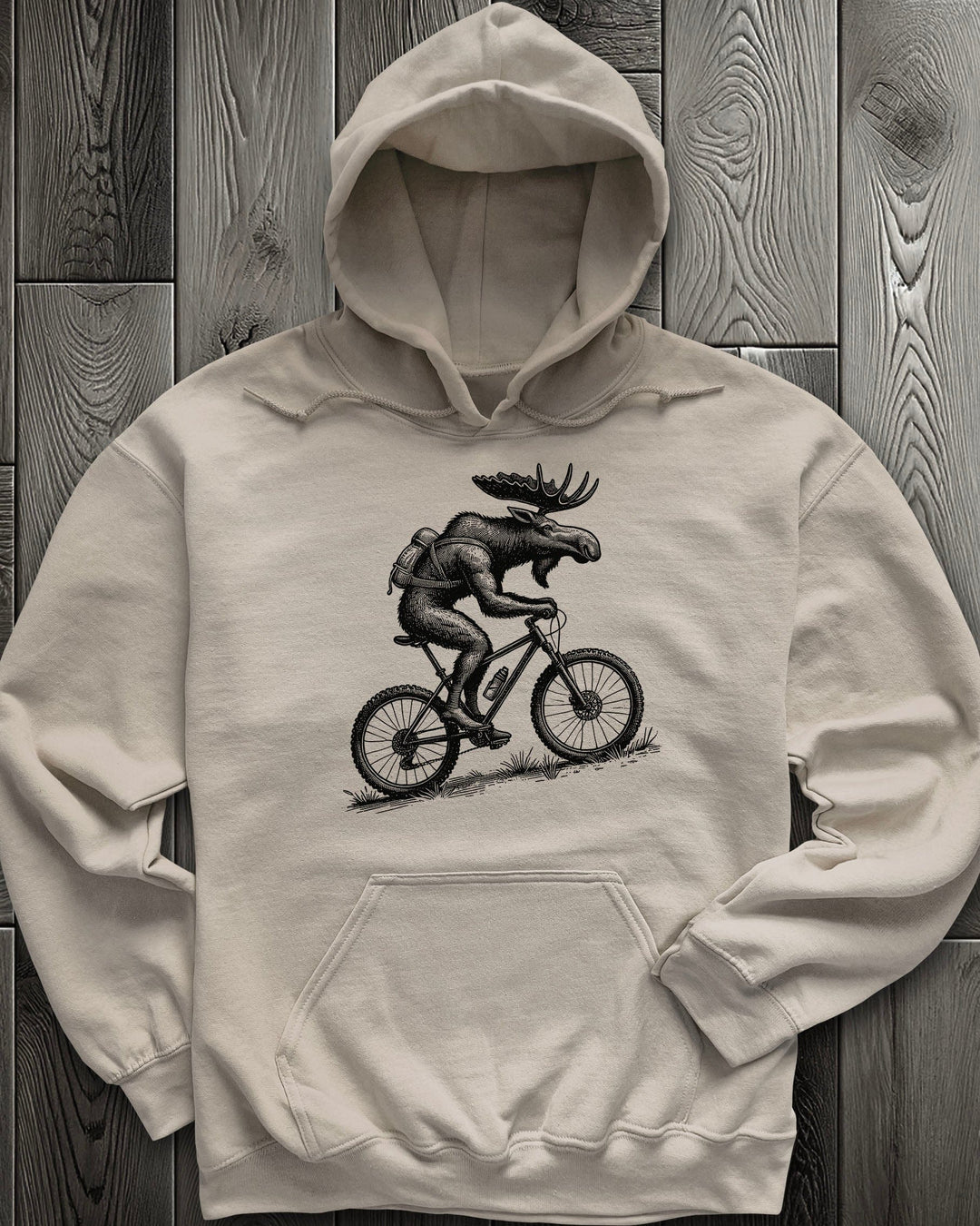 Mountain Bike Moose Hoodie