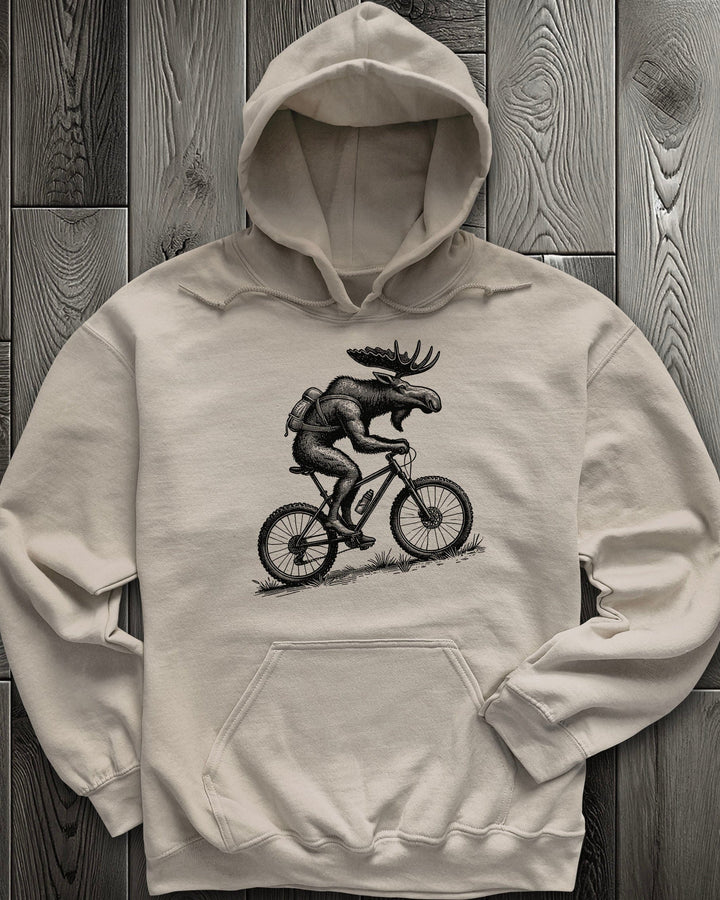 Mountain Bike Moose Hoodie