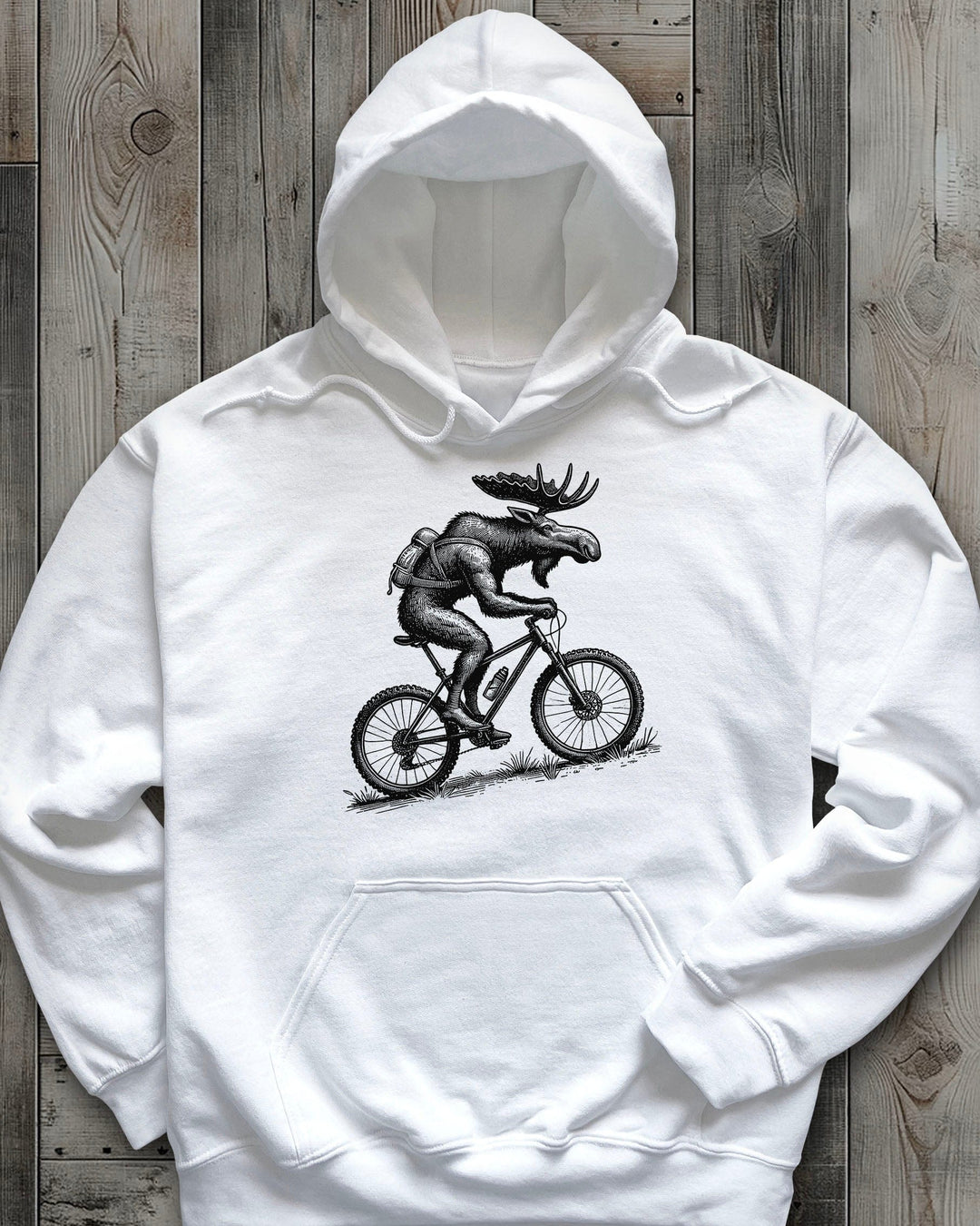 Mountain Bike Moose Hoodie