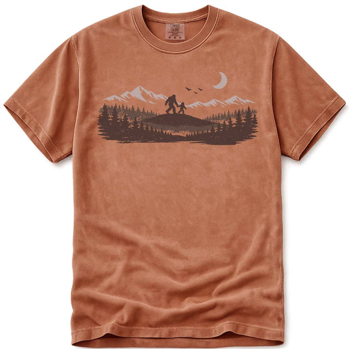 Mountain Forest Bigfoot Dad T-Shirt - Yam