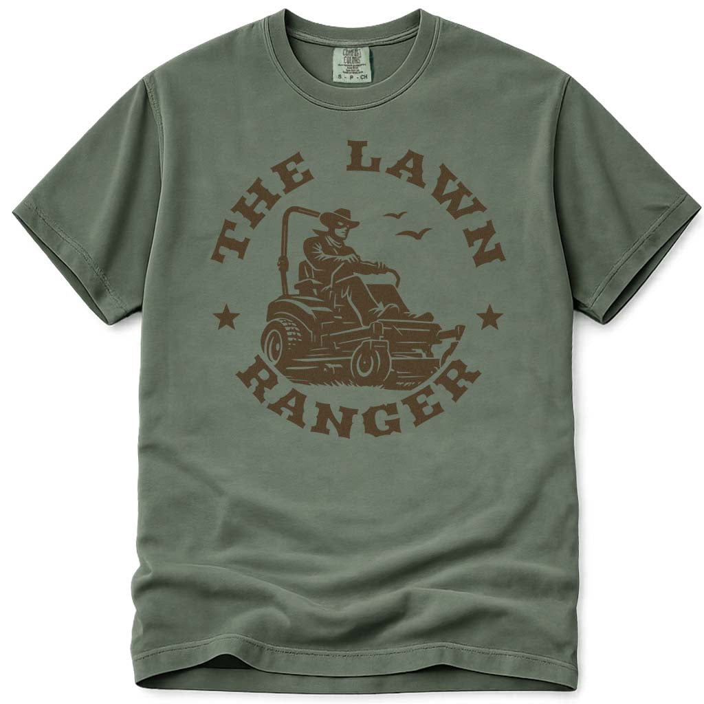 Mowing Dad The Lawn Ranger Tee - Moss