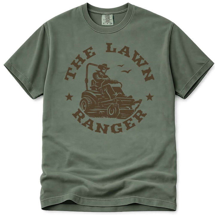 Mowing Dad The Lawn Ranger Tee - Moss