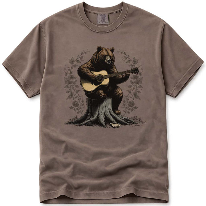 Musical Bear Playing Guitar T-Shirt - Espresso