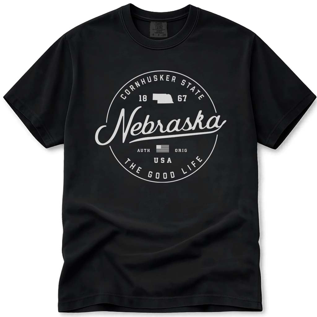 State of Nebraska T Shirt - Black