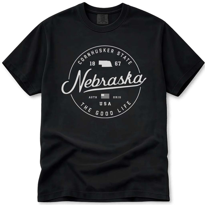 State of Nebraska T Shirt - Black