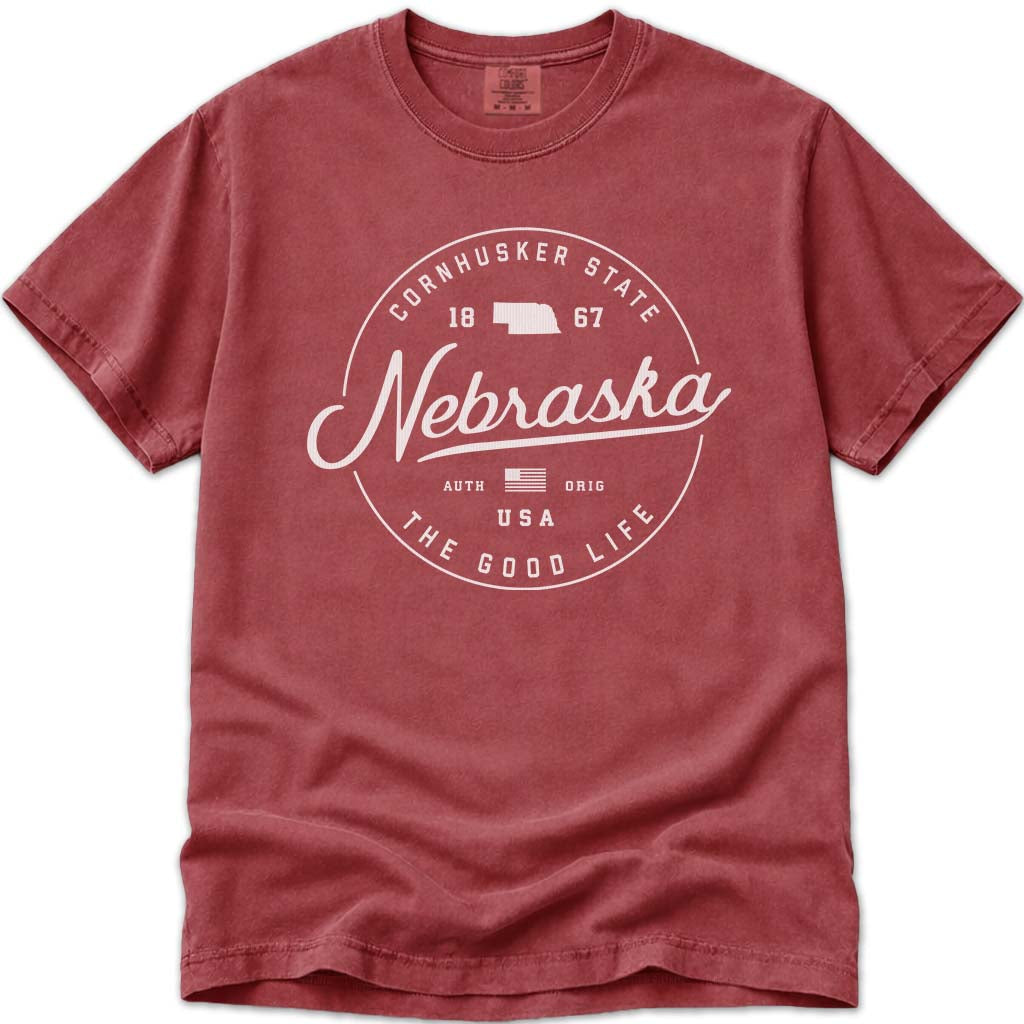 State of Nebraska T Shirt - Crimson