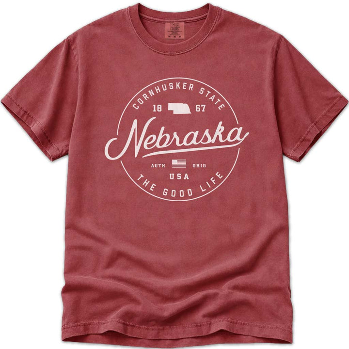 State of Nebraska T Shirt - Crimson