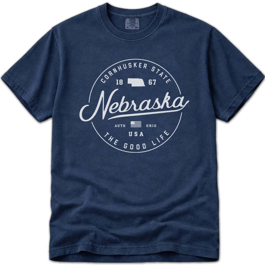 State of Nebraska T Shirt - Navy