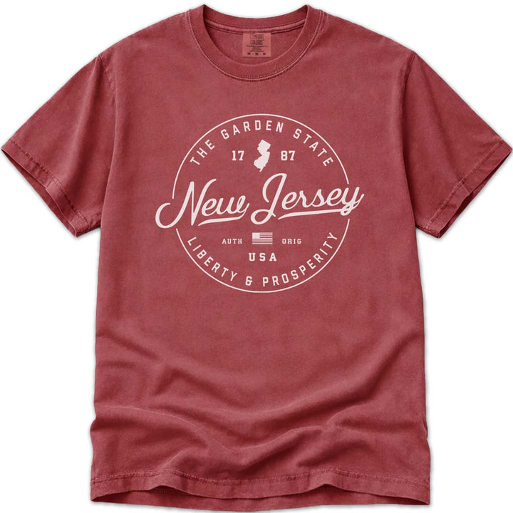 State of New Jersey T Shirt - Crimson