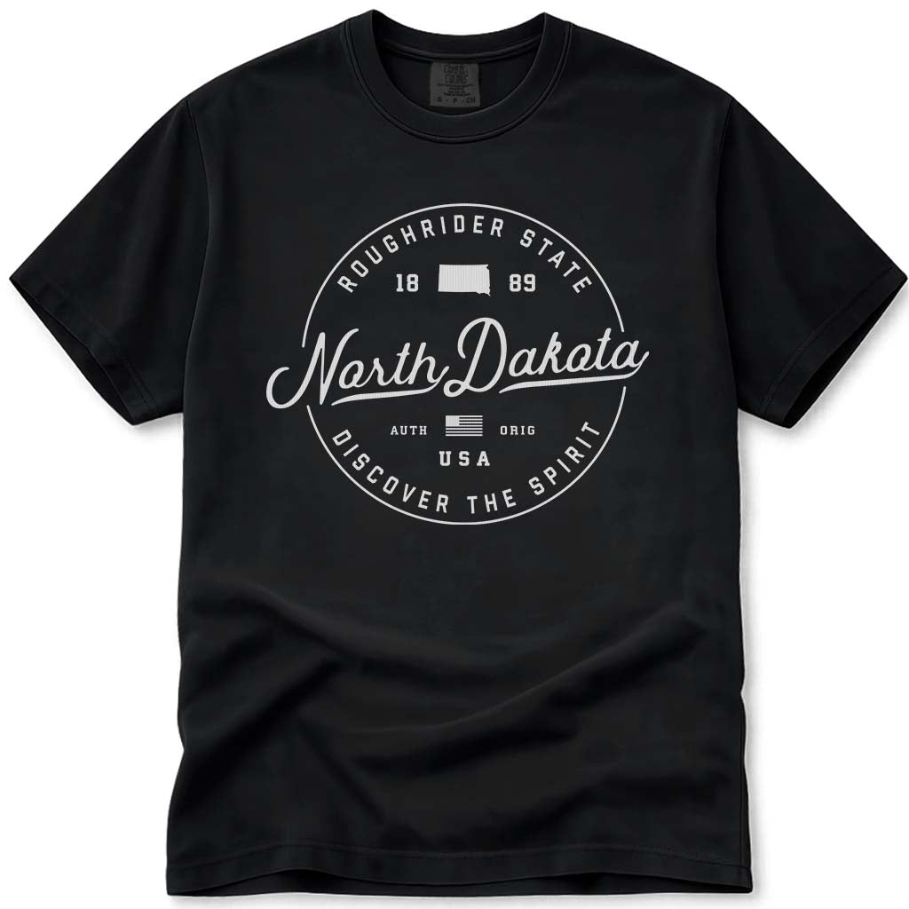 State of North Dakota T Shirt - Black