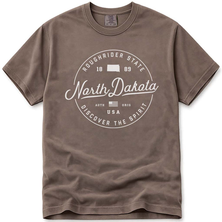 State of North Dakota T Shirt - Espresso