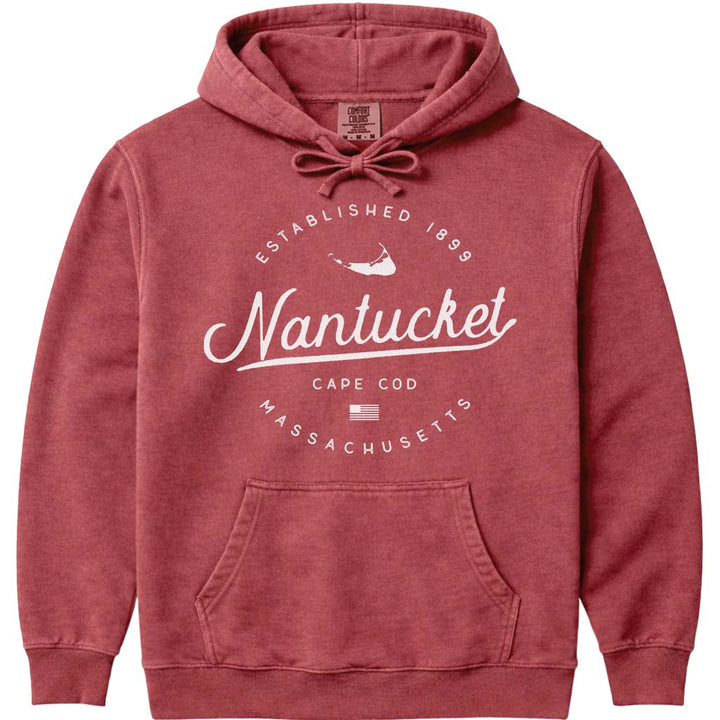 Nantucket Cape Cod Hoodie Sweatshirt - Crimson