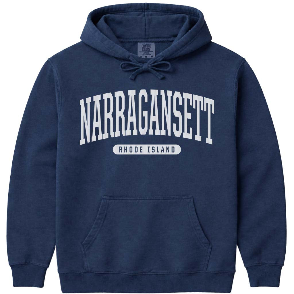 Narragansett RI Hoodie Sweatshirt - Navy