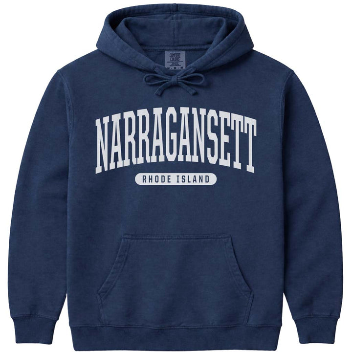 Narragansett RI Hoodie Sweatshirt - Navy