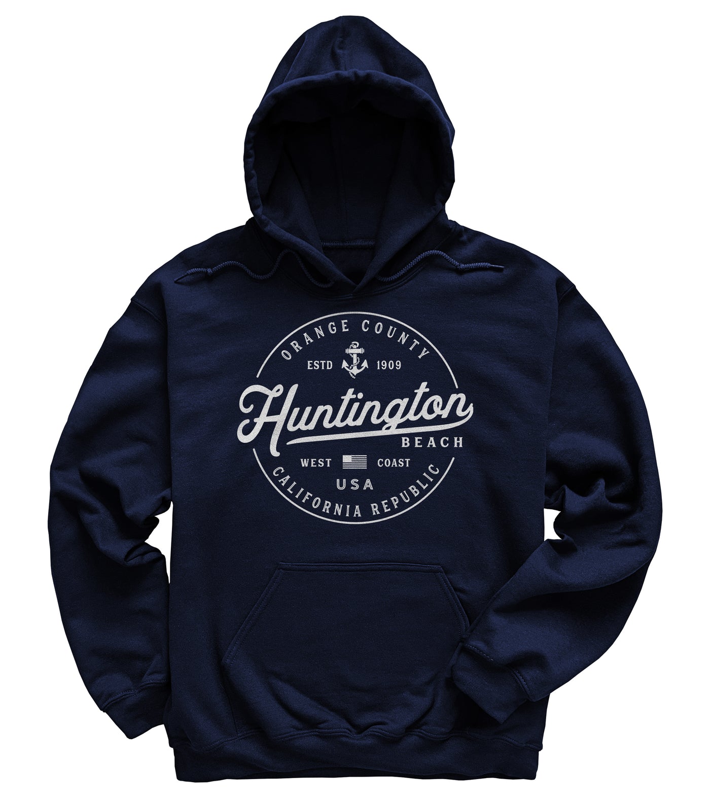 Huntington Beach California Hoodie - Navy Unisex Sweatshirt