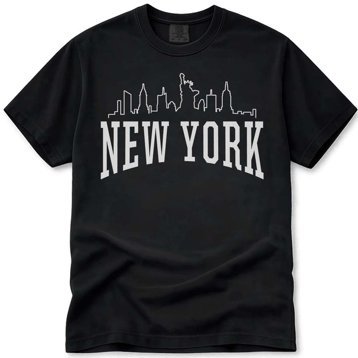 New York Skyline T Shirt - Black