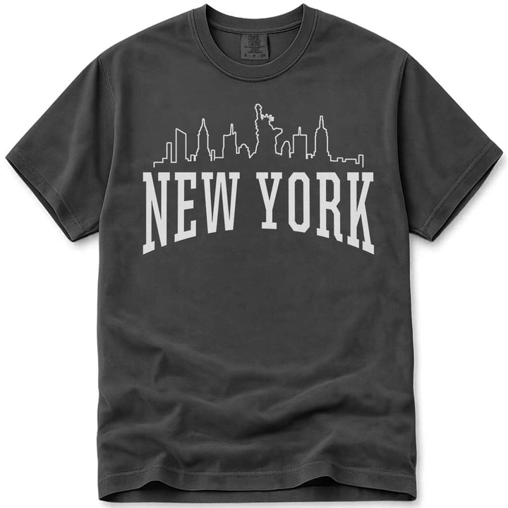 New York Skyline T Shirt - Pepper