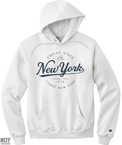 White Champion New York Hoodie - NY Vacation Sweatshirt