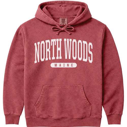 Maine North Woods Arched Letter Hoodie