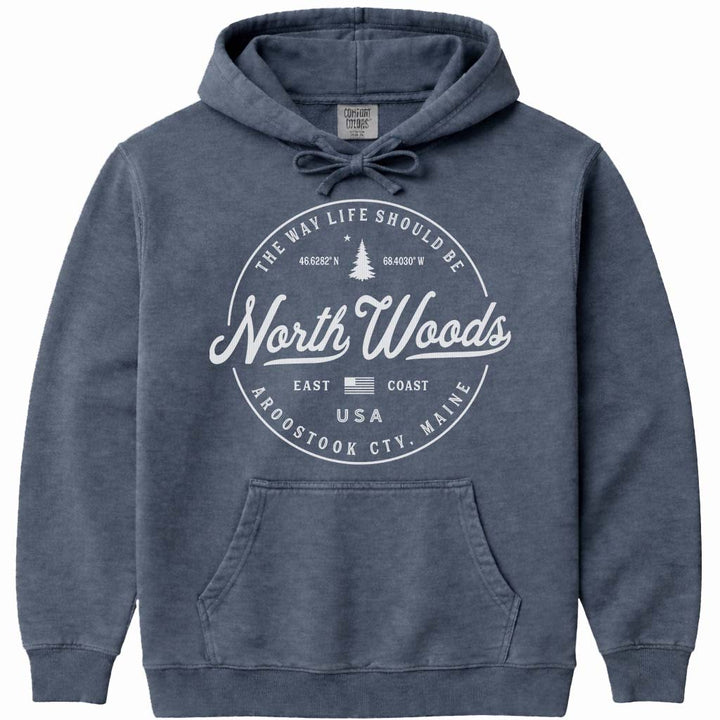 North Woods Maine Hooded Sweatshirt - Denim
