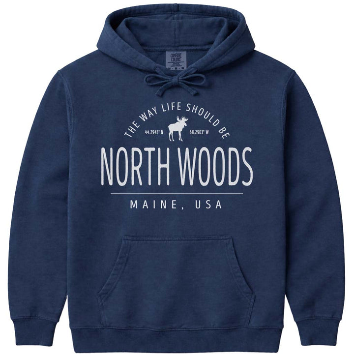 North Woods Moose Icon Hooded Sweatshirt - Navy