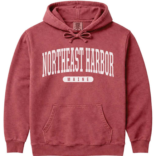 Retro Northeast Harbor Maine Hooded Sweatshirt