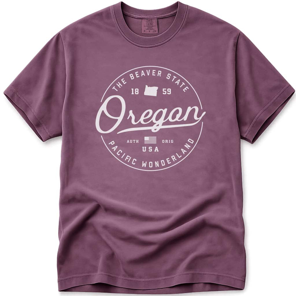 State of Oregon T Shirt - Berry