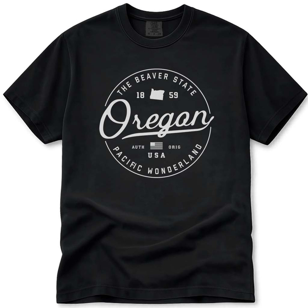 State of Oregon T Shirt - Black