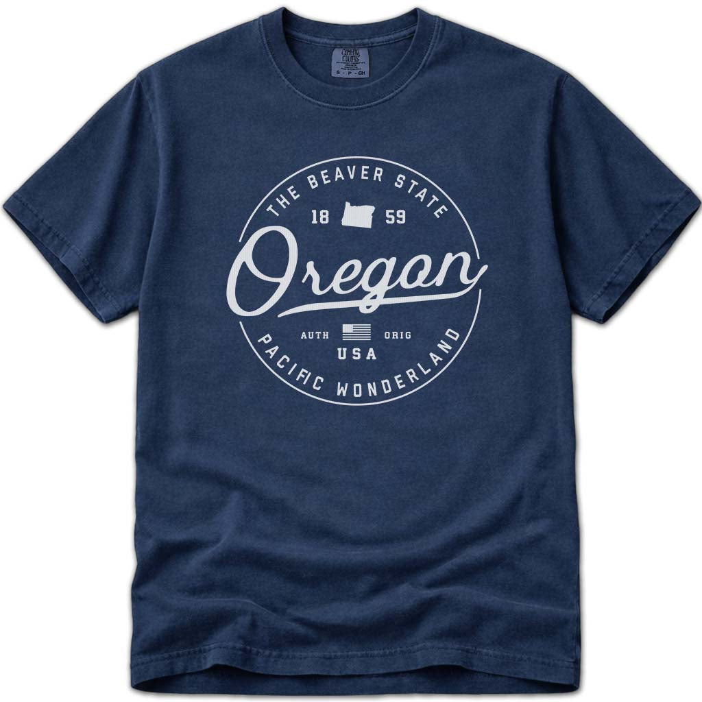 State of Oregon T Shirt - Navy