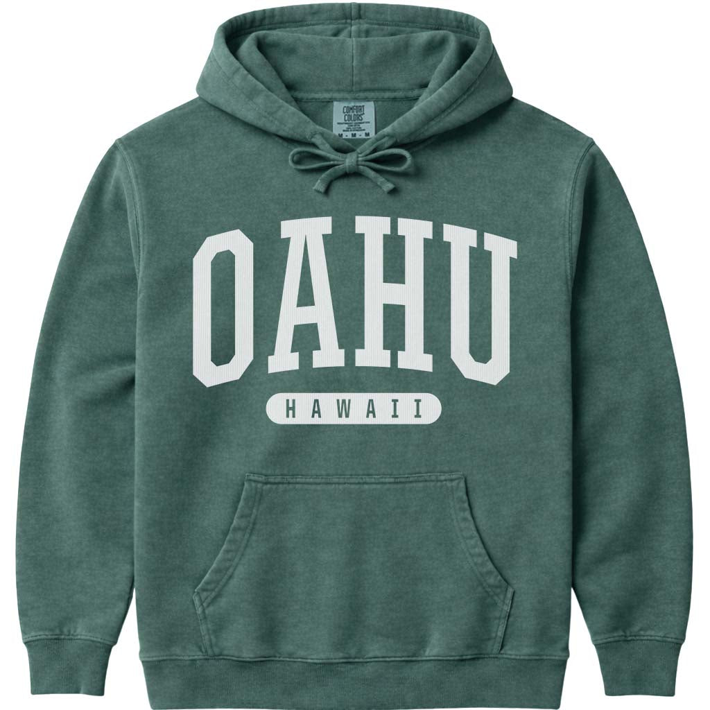 Oahu Hawaii Hooded Sweatshirt - Blue Spruce