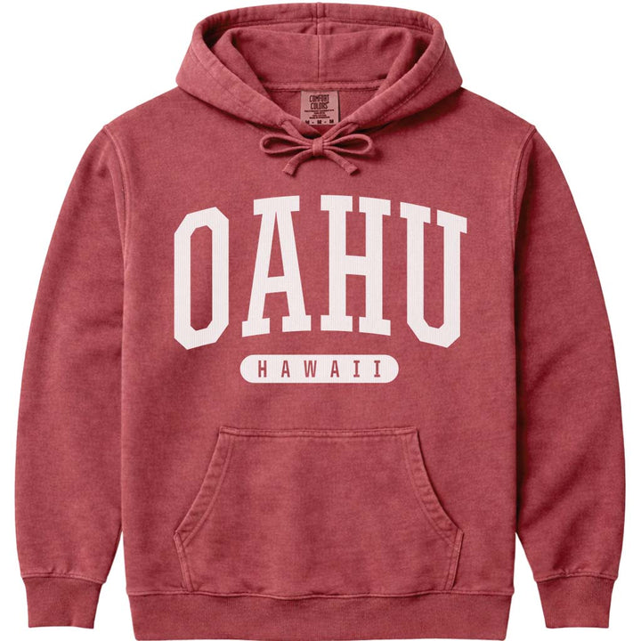 Oahu Hawaii Hooded Sweatshirt - Crimson