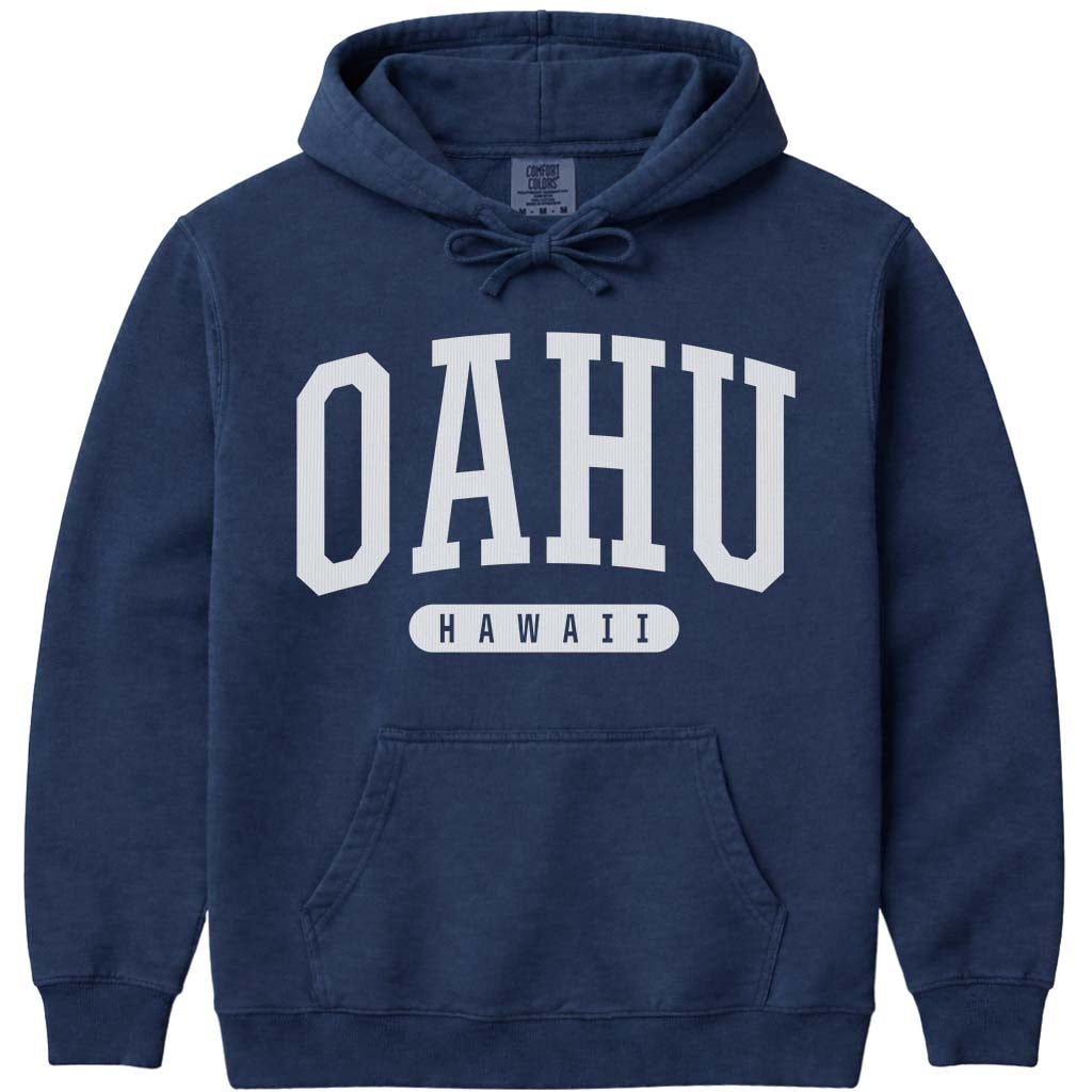 Oahu Hawaii Hooded Sweatshirt - Navy