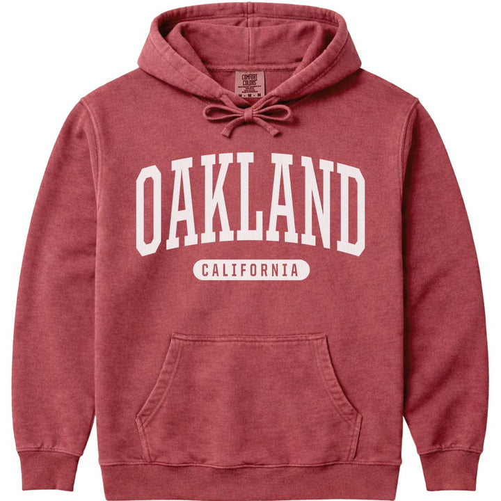 Oakland California Hooded Sweatshirt - Crimson