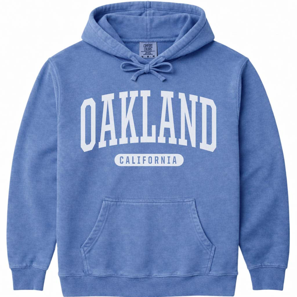 Oakland California Hooded Sweatshirt - Flo Blue