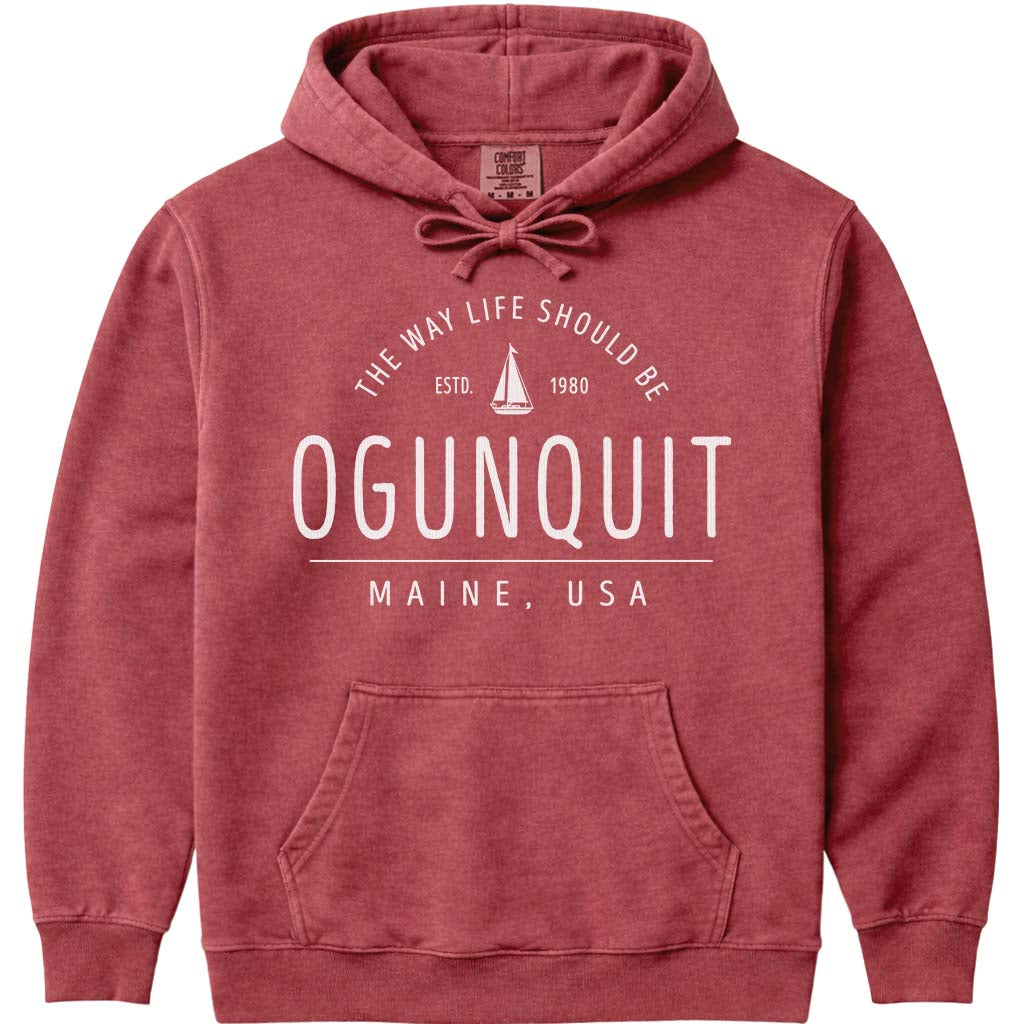 Ogunquit Sailboat Sweatshirt - Crimson
